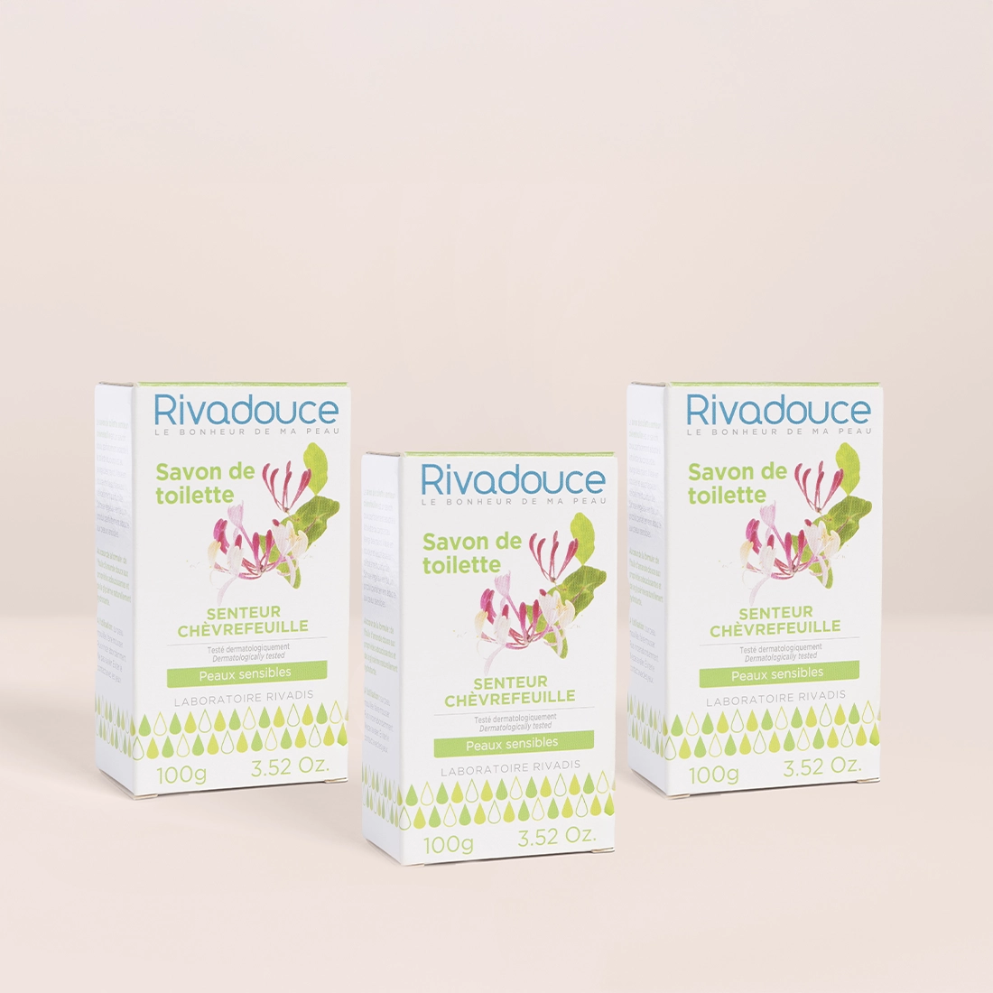 Lot de 3 Savons de toilette senteur chèvrefeuille